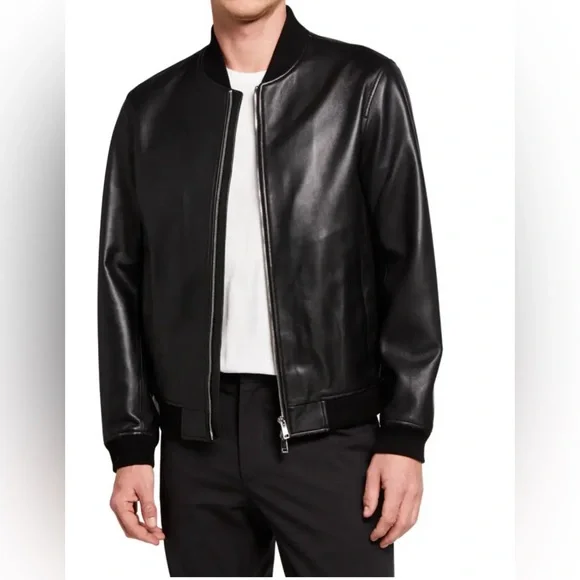 Theory Leather BomberJacket, Men’s Small - Picture 1 of 7